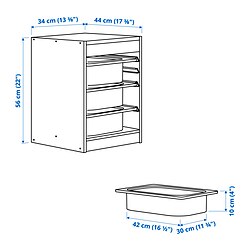 Measurement Illustration - TROFAST storage combination with boxes