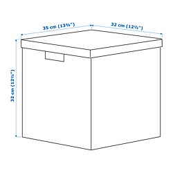 Ilustración de medidas - GJÄTTA caja de almacenaje+tapa