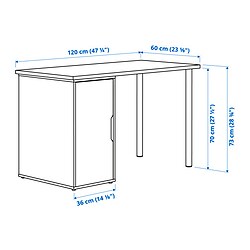 Measurement Illustration - LAGKAPTEN/ALEX desk