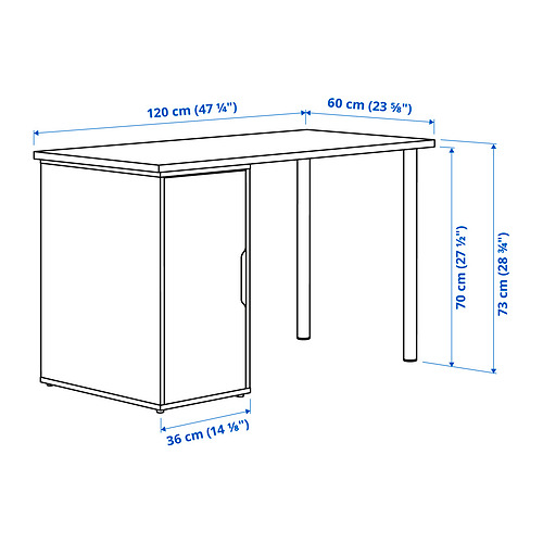 Measurement Illustration - LAGKAPTEN/ALEX desk