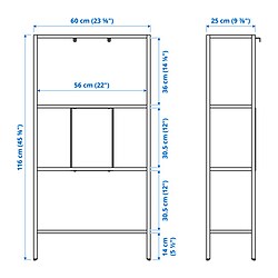 Measurement Illustration - BAGGEBO shelf unit