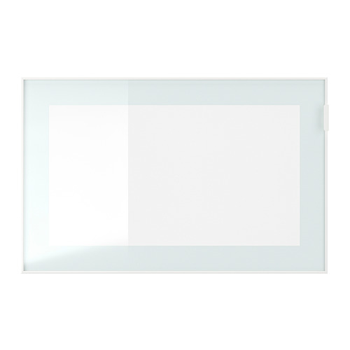 BESTÅ: mueble de almacenaje moderno, blanco, rectangular, puerta de cristal, marco de aluminio.