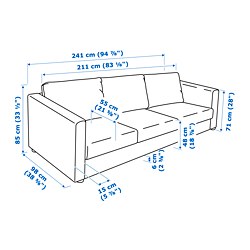 Measurement Illustration - FINNALA sofa