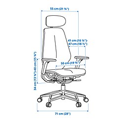Measurement Illustration - STYRSPEL gaming chair