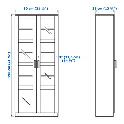 Measurement Illustration - BRIMNES TV storage combination/glass doors