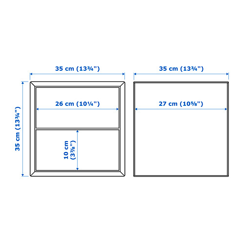 Measurement Illustration - EKET wall mounted cabinet with drawers