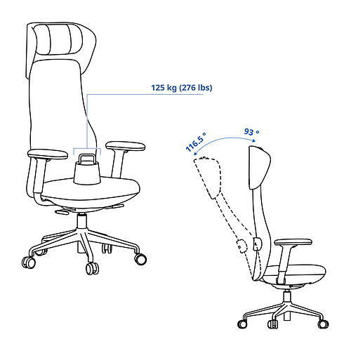 GRÖNFJÄLL, office chair with arm/headrest. 4 of 15 open dialog