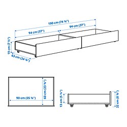 Measurement Illustration - GULLABERG underbed storage box, set of 2