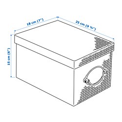 Ilustración de medidas - KVARNVIK caja de almacenaje con tapa