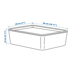 Ilustración de medidas - KUGGIS caja con tapa