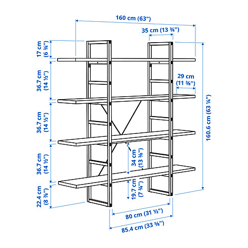 Measurement Illustration - IKEA PS 2026 shelf unit