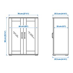 Measurement Illustration - SKRUVBY storage combination with glass doors
