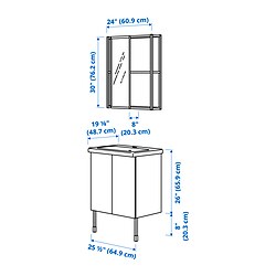 Ilustración de medidas - ENHET baño