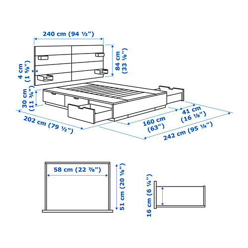 NORDLI, cama Queen con mattress y cabecera. 15 de 15 abrir diálogo