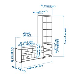 Measurement Illustration - BRIMNES TV storage combination