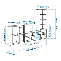 Measurement Illustration - BRIMNES TV storage combination