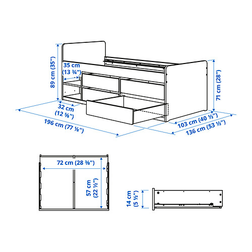 SLÄKT, bed with storage and LURÖY slatted bedbase. 5 of 5 open dialog