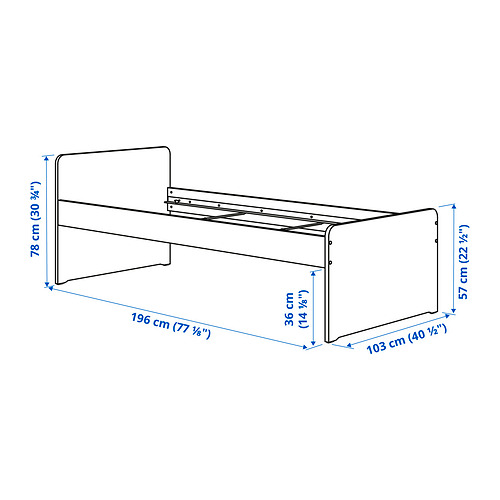 SLÄKT / NATTAPA, cama con riel de seguridad. 4 de 5 abrir diálogo