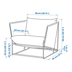Measurement Illustration - HAVSTEN/LÅGASKÄR conversation set, outdoor