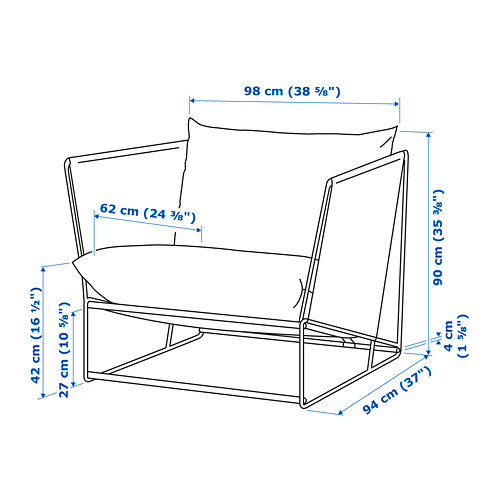 HAVSTEN / LÅGASKÄR, 4-seat conversation set, outdoor. 5 of 6 open dialog
