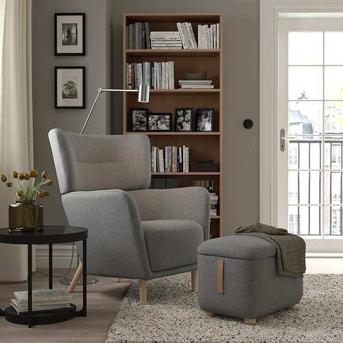 OSKARSHAMN, wing chair with ottoman. 2 of 8 open dialog