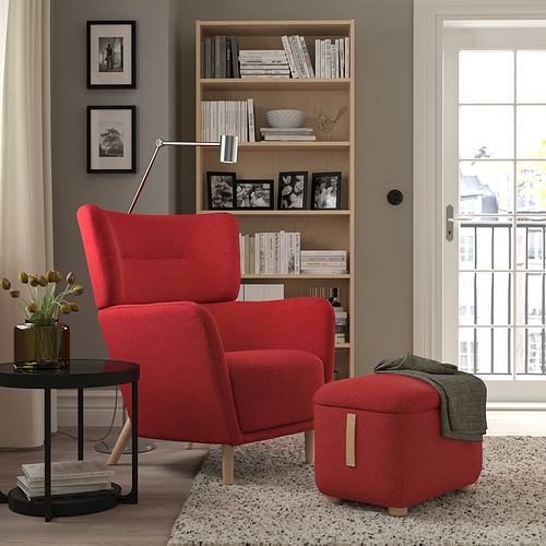 OSKARSHAMN, wing chair with ottoman. 2 of 10 open dialog