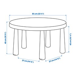 Measurement Illustration - MAMMUT children's table