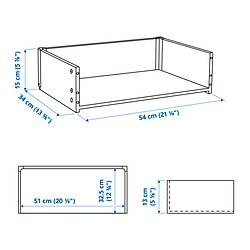 Ilustración de medidas - BESTÅ estructura de gaveta
