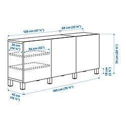 Measurement Illustration - BESTÅ sideboard with doors
