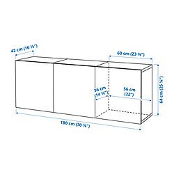 Measurement Illustration - BESTÅ wall-mounted cabinet with doors