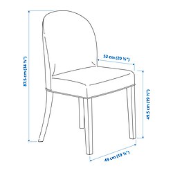 Ilustración de medidas - ROSENTORP silla