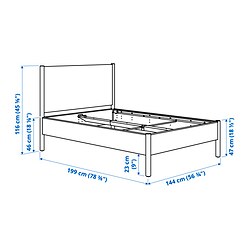 Ilustración de medidas - TONSTAD armazón de cama