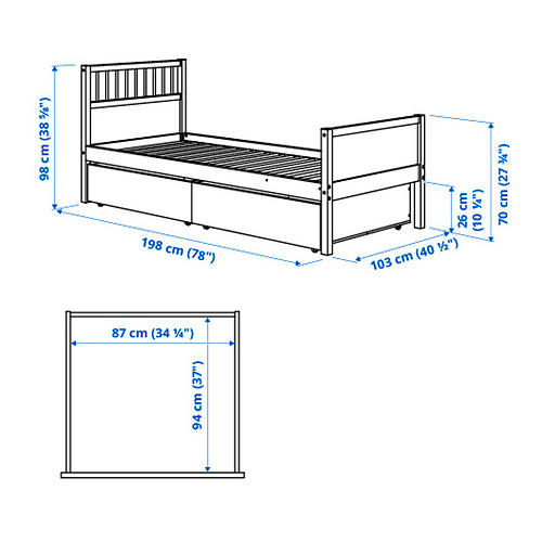 SMYGA, cama Twin con almacenaje. 2 de 5 abrir diálogo