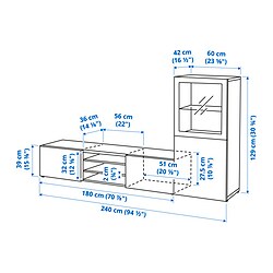 Measurement Illustration - BESTÅ TV storage combination