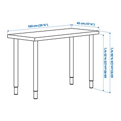 Measurement Illustration - LINNMON/OLOV desk