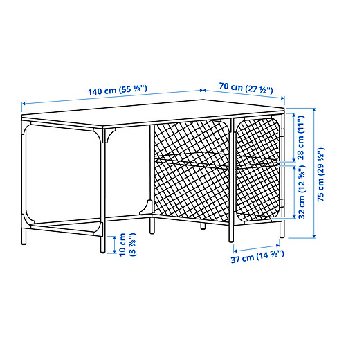 Measurement Illustration - FJÄLLBO desk