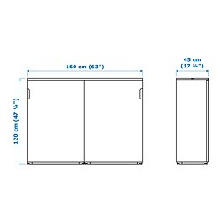 Measurement Illustration - GALANT cabinet with sliding doors