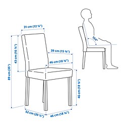 Ilustración de medidas - KÄTTIL silla