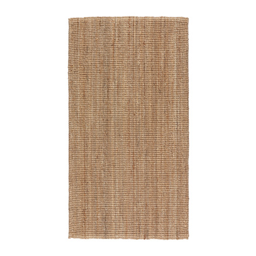 Alfombra de yute natural LOHALS, beige, rectangular, tejido texturizado.