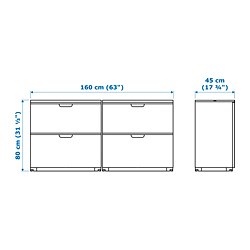 Measurement Illustration - GALANT storage combination with filing