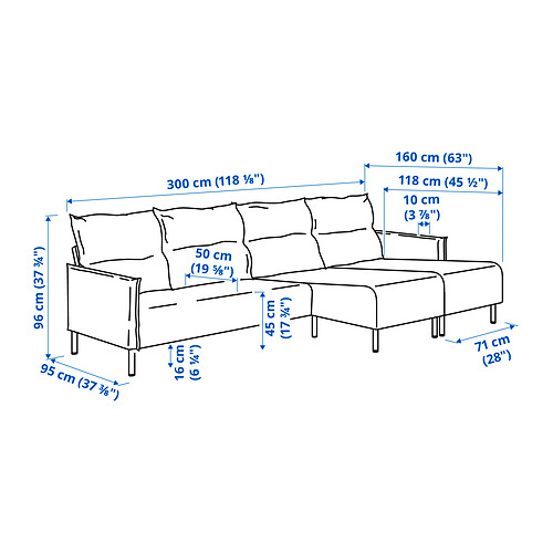 MANNARP, sofá 4 plazas+chaises longues. 11 de 11 abrir diálogo