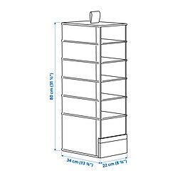 Measurement Illustration - PURRPINGLA hanging storage/6 compartments