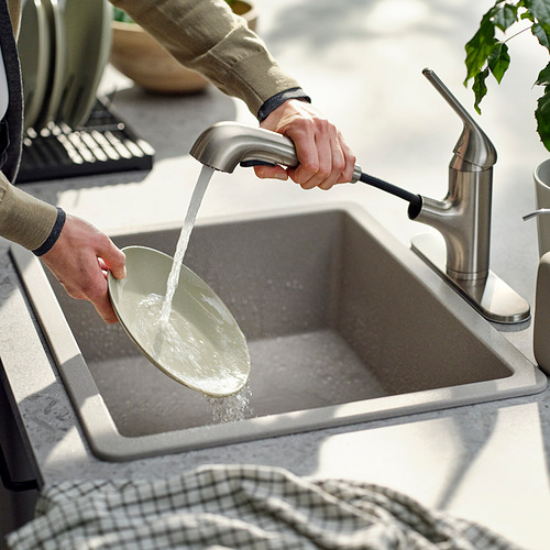 MACKSJÖN, pull out kitchen faucet with spray. 4 of 7 open dialog