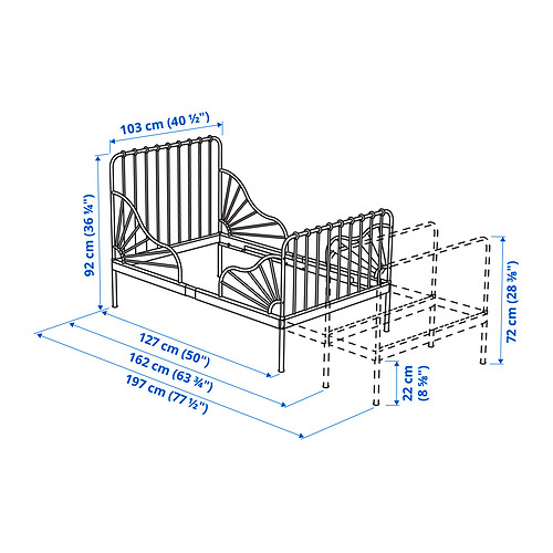 MINNEN, extendable bed frame. 5 of 5 open dialog