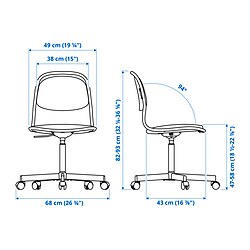 Measurement Illustration - ÖRFJÄLL swivel chair