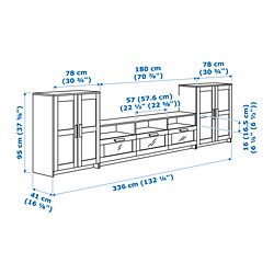 Measurement Illustration - BRIMNES TV storage combination