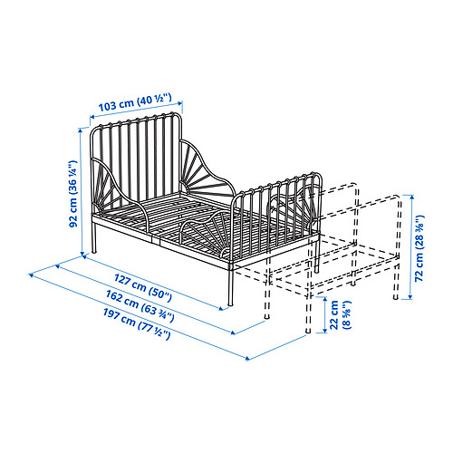 MINNEN, armz cama exten+base cama tablillas. 4 de 5 abrir diálogo