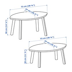 Measurement Illustration - STOCKHOLM nesting tables, set of 2
