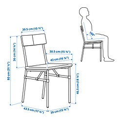 Ilustración de medidas - GRÖTÅN silla