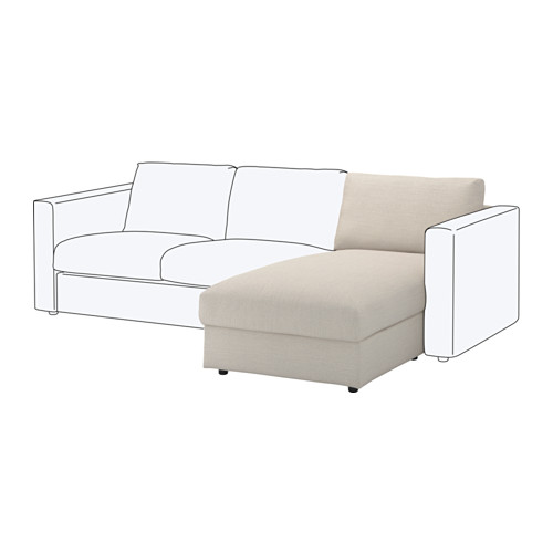 Sofá VIMLE, color crema, moderno, forma rectangular, funda de tela de fácil limpieza